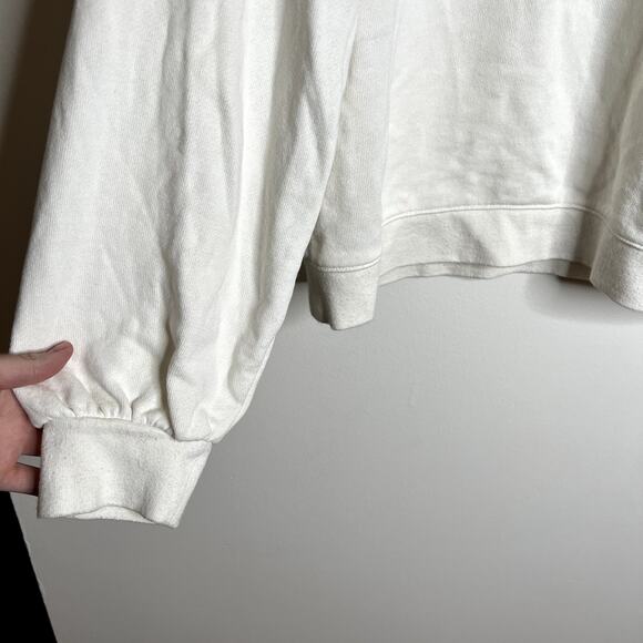 Madewell White V Neck Sweatshirt - Picture 2 of 5